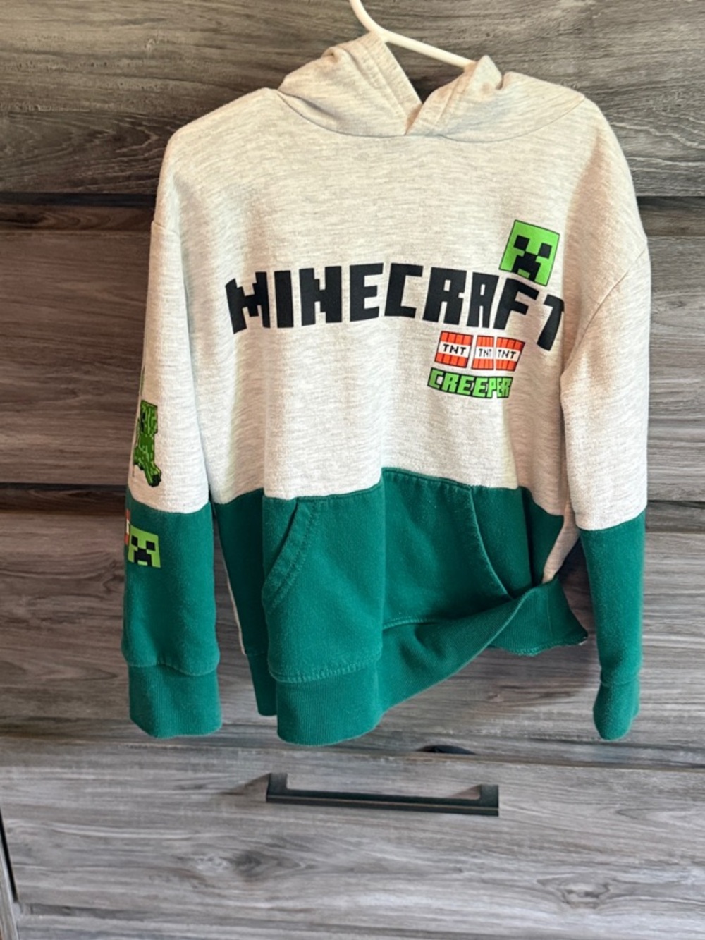 jumping beans Minecraft Crewneck Hoodie - Green/Gray
